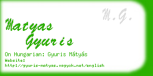 matyas gyuris business card